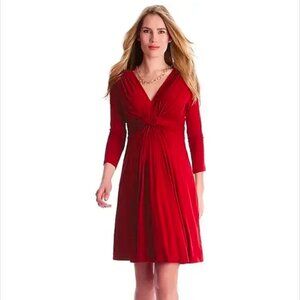 Seraphine Maternity Jolene Knot Dress in Claret Red size 4